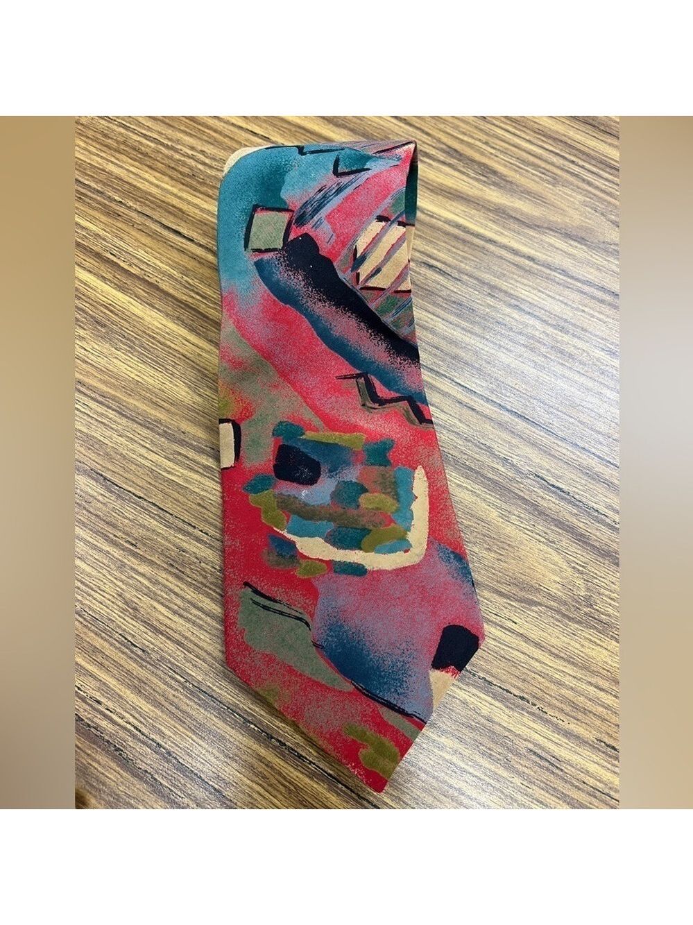 Vintage Oscar De La Renta Couture Collection Neckwear 100% Silk Artsy Neck Tie